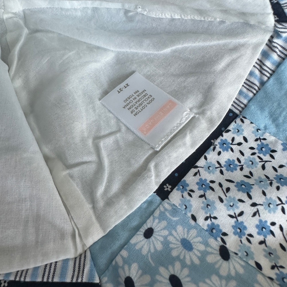 EUC Janie & Jack 2007 Blue Patchwork Dress & Matching‎ Hat Set, Size 2T - Picture 6 of 6